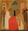 Преподобный Сергий совершает литургию вместе с ангелом